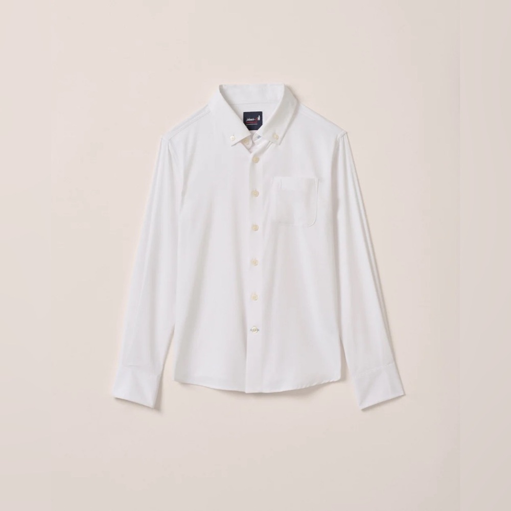 Johnnie-o Boys White Button Down Size 10